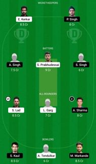Dream11 Team for Goa vs Punjab - Syed Mushtaq Ali Trophy 2022.